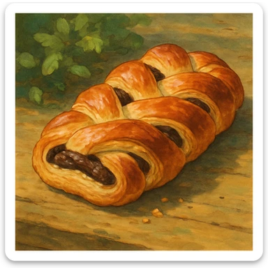 chocolate plait pastry sticker