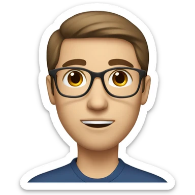 english teacher with short brown hair and brown big eyes sticker