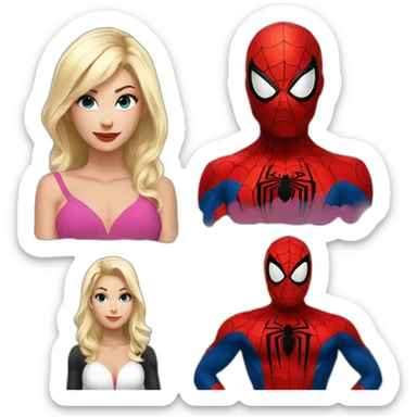 spiderman and gwen sticker
