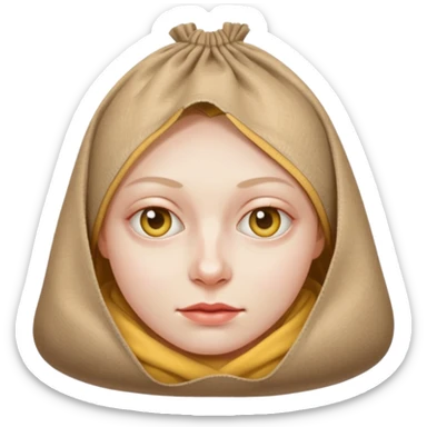 Face with bags under eyes sticker