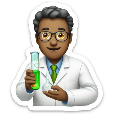 a scientist experimenting using test tubes sticker