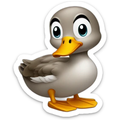 A duck who's chilling sticker