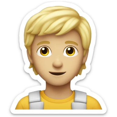 blonde boy looking at viewer sticker