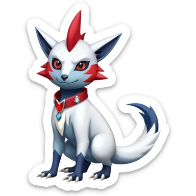 Cool Edgy Nargacuga-Absol-Zangoose-Sneasel-Quilava with a collar on, full body sticker