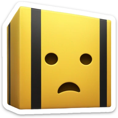A Yellow block with 2 black vertical lines  sticker