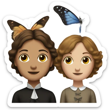 Charlotte Bronte and a butterfly sticker