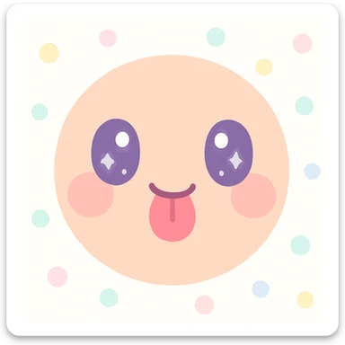 face blowing a raspberry sticker