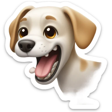 Dog biting his tail  sticker