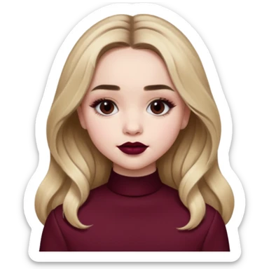 Sabrina carpenter wearing burgundy lipstick  sticker