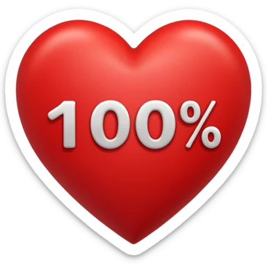 Un cœur au-dessus c'est écrit 100% sticker