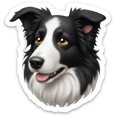 a border collie dog with the text ian underneath it sticker