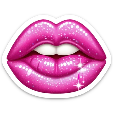 glitter pink kiss  sticker