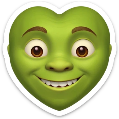 shrek in a heart shape sticker