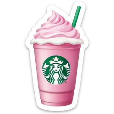 starbucks cup pink drink with cold foam sticker