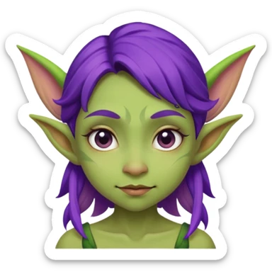 ugly purple green girl fairy goblin  sticker