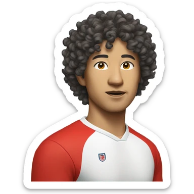 squid game character asian man curly hair player number 456  sticker