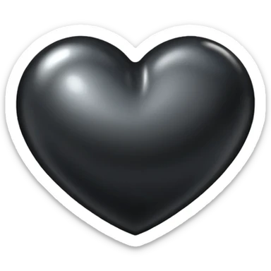 heart with a metallic black finish sticker