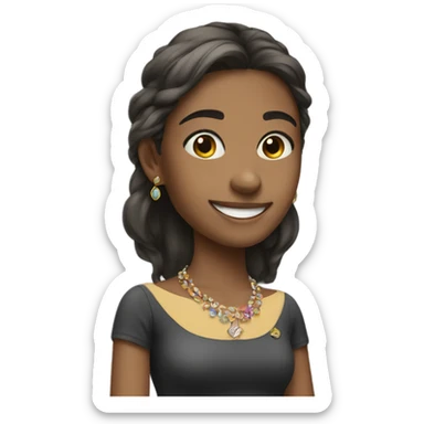 smiling girls with accessories sticker