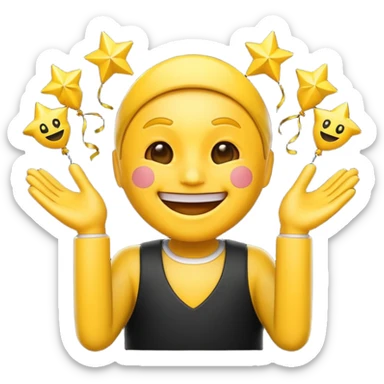Celebration emoji with Binance logo sticker