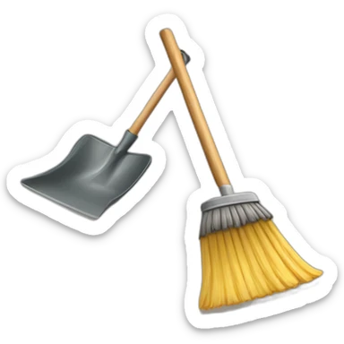 broom and shovel sticker