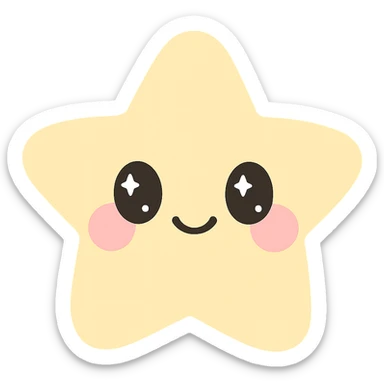 kawaii style smiling star with rosy cheeks sticker