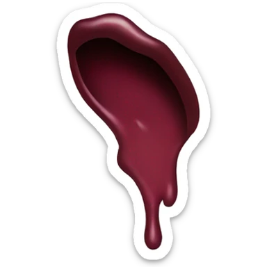 A burgundy-colored lipstick kiss mark. sticker
