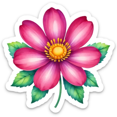 Watercolor flower sticker