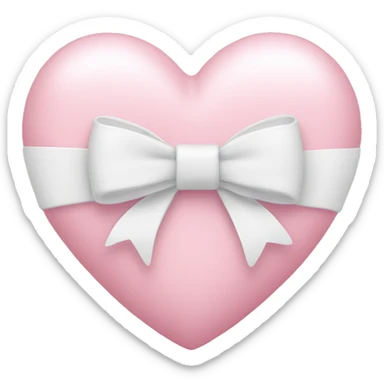 Pastel pink heart with white bow sticker