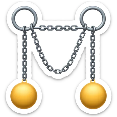 a throwing weapon made of weights on the ends of interconnected cords sticker