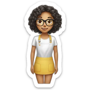 A girl with specks fair who like cookings sticker