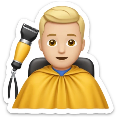  😆 😂 emoji getting a haircut sticker