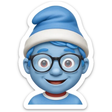 smurf with glasses sticker
