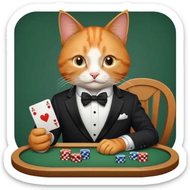 Cat gambling  sticker