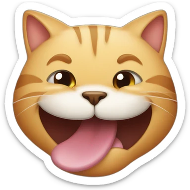 Cat tongue out sticker