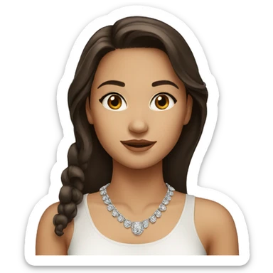 brunette girl with necklace sticker
