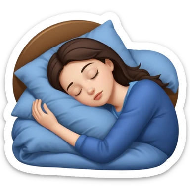 Brunette girl sleeping sticker
