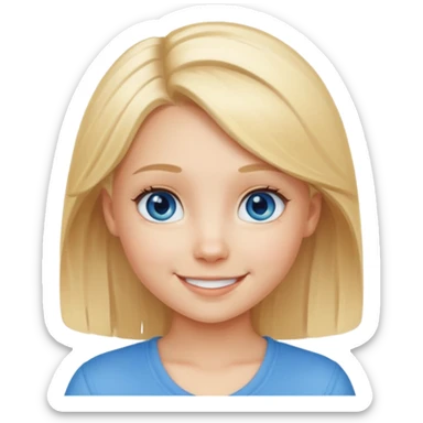 cute blond hair blue eye girl say OK in quote sticker