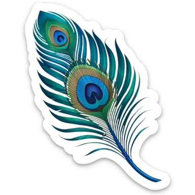 Peacock feather sticker