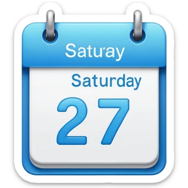 ios emoji styles for calendar that showed date 27 and titled Saturday sticker