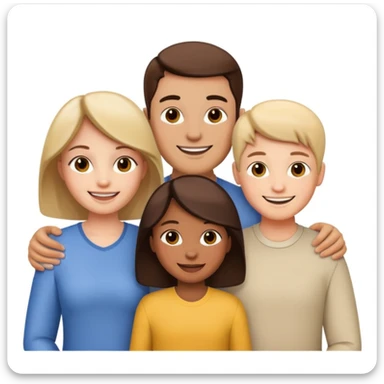 family posing for photo sticker