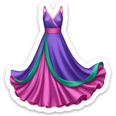 purple dress pink dress blue dress and green dress sticker