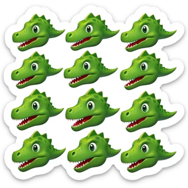 Every reaction of a dinosaur faced emoji sticker