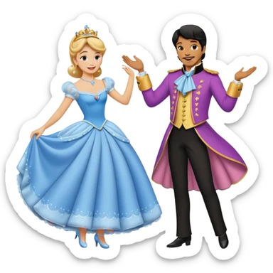 Prince and cinderella dancing sevillanas sticker