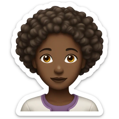 Black girl with dark brown eyes and curly hair  sticker