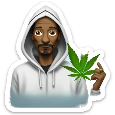 Snoop dogg with a weed hoodie sticker