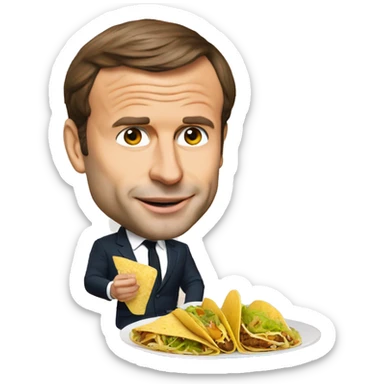Emmanuel macron qui mange un tacos sticker