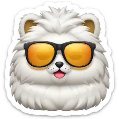 a plushie with cool sunglasses sticker