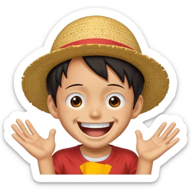 Lufy louthing and saying LOL sticker