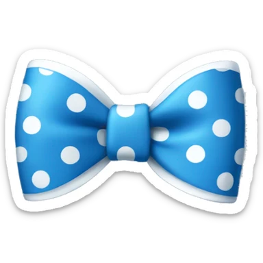 Blue bow with white dots  sticker