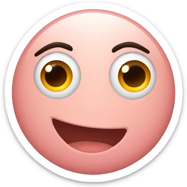 A blushing emoji, slightly rolling its eyes to the right in a playful manner  sticker